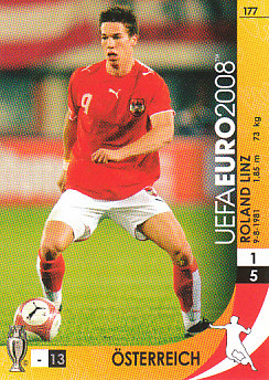 Roland Linz Austria Panini Euro 2008 Card Game #177